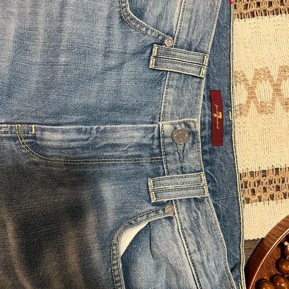 7 For All Mankind Light Blue Jean Shorts